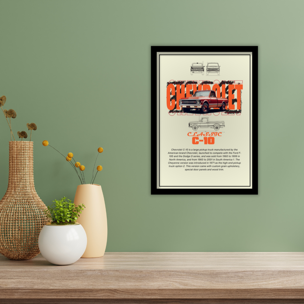 CHEVROLET CLASSIC C-10 V2 - Framed Car Poster
