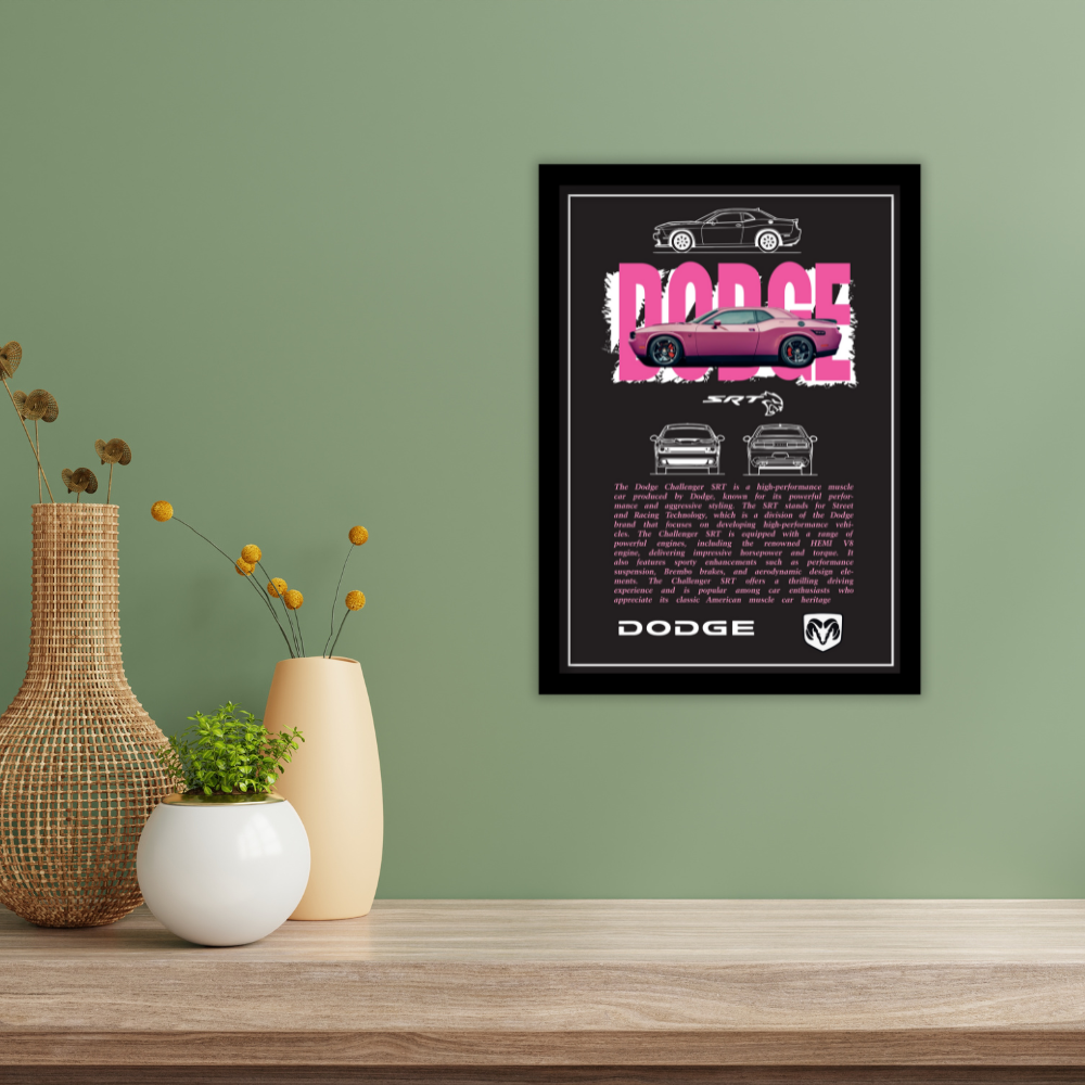 DODGE CHALLENGER SRT - Framed Car Poster