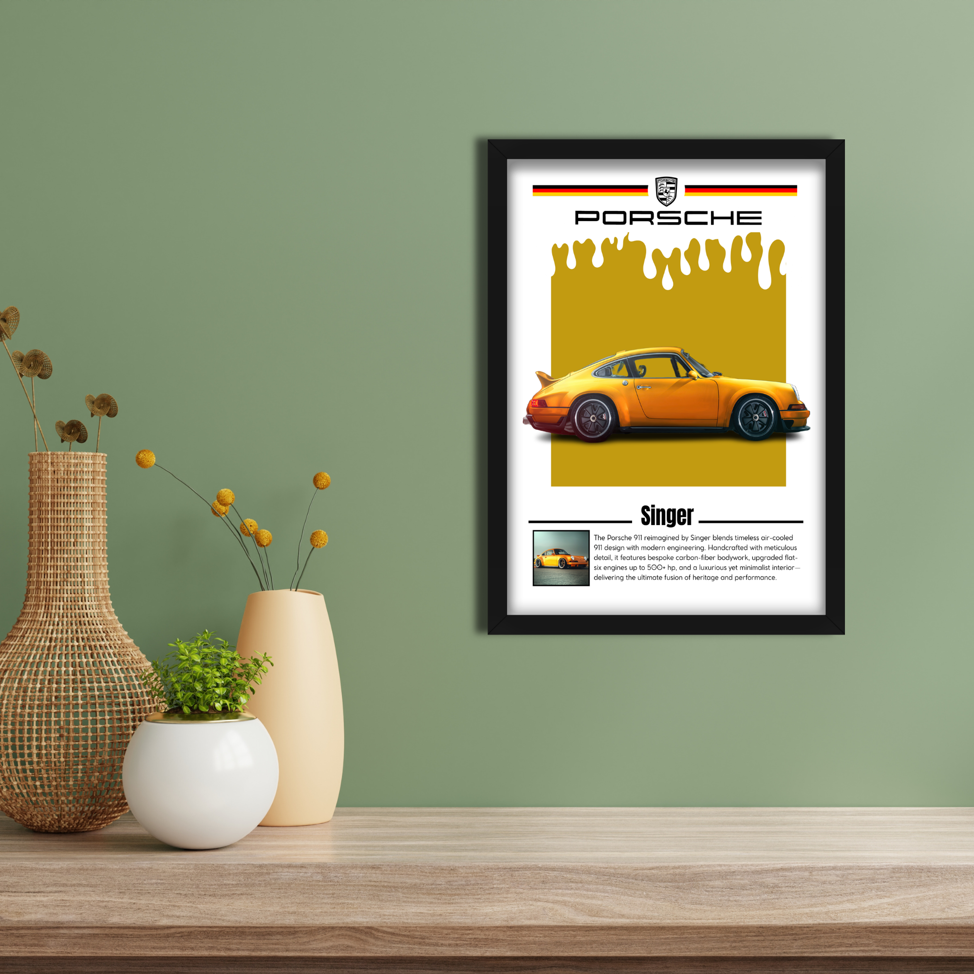 SINGER - Framed Car Poster