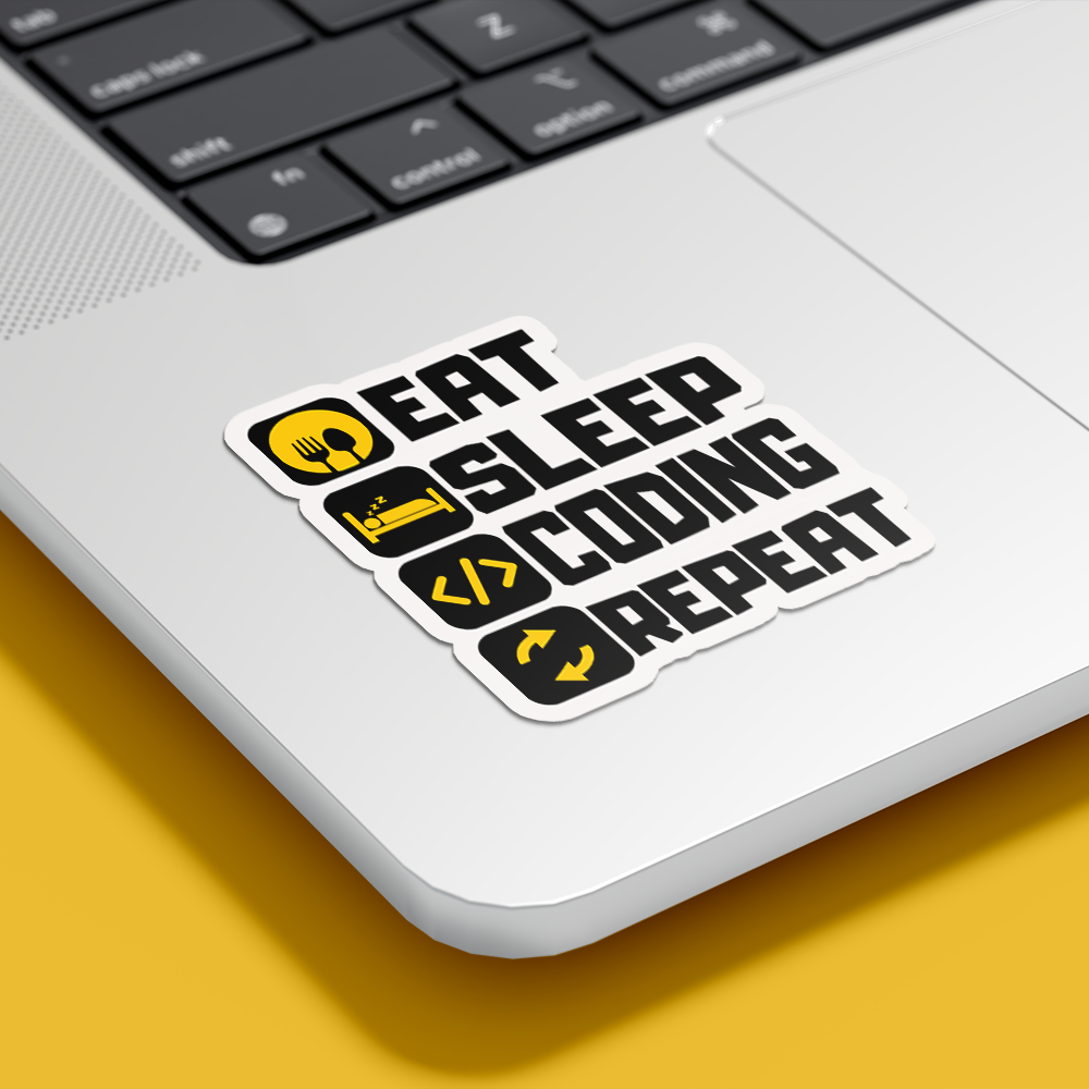 EAT SLEEP CODING REPEAT-Vinyl Sticker