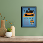 CHEVROLET CAMARO 5TH GEN - Framed Car Poster