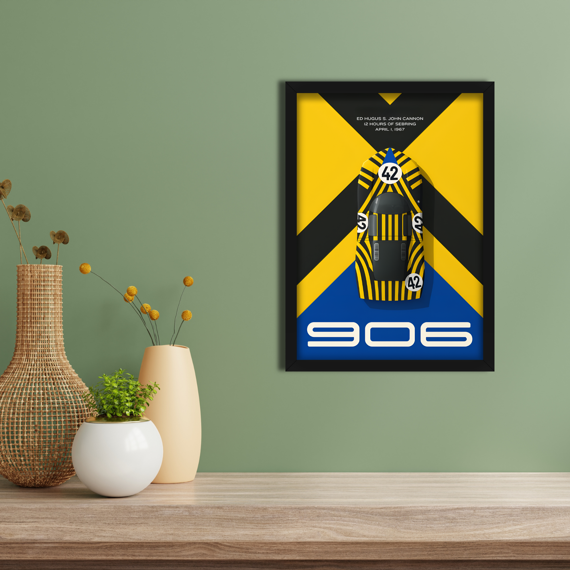 PORSCHE 906 CARRERA 6 - Framed Car Poster