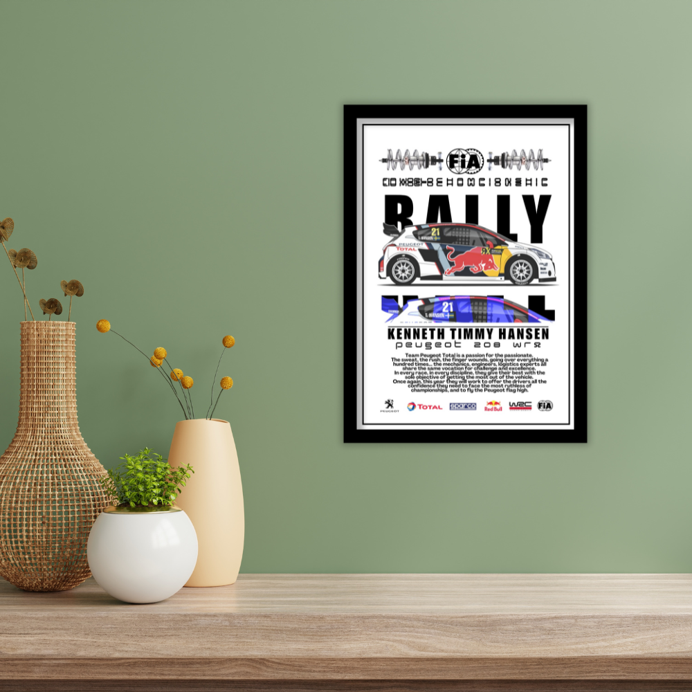 PEUGEOT 208 WR - Framed Car Poster
