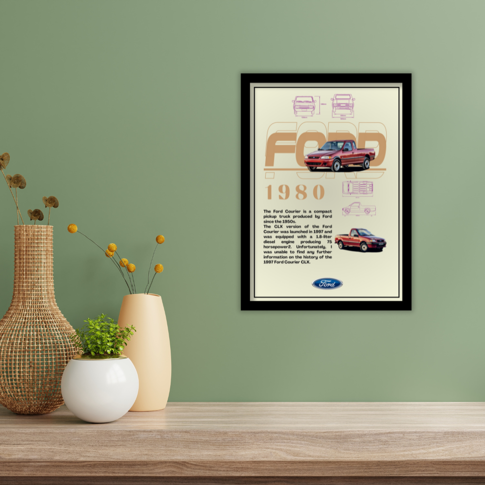 FORD 1980 - Framed Car Poster