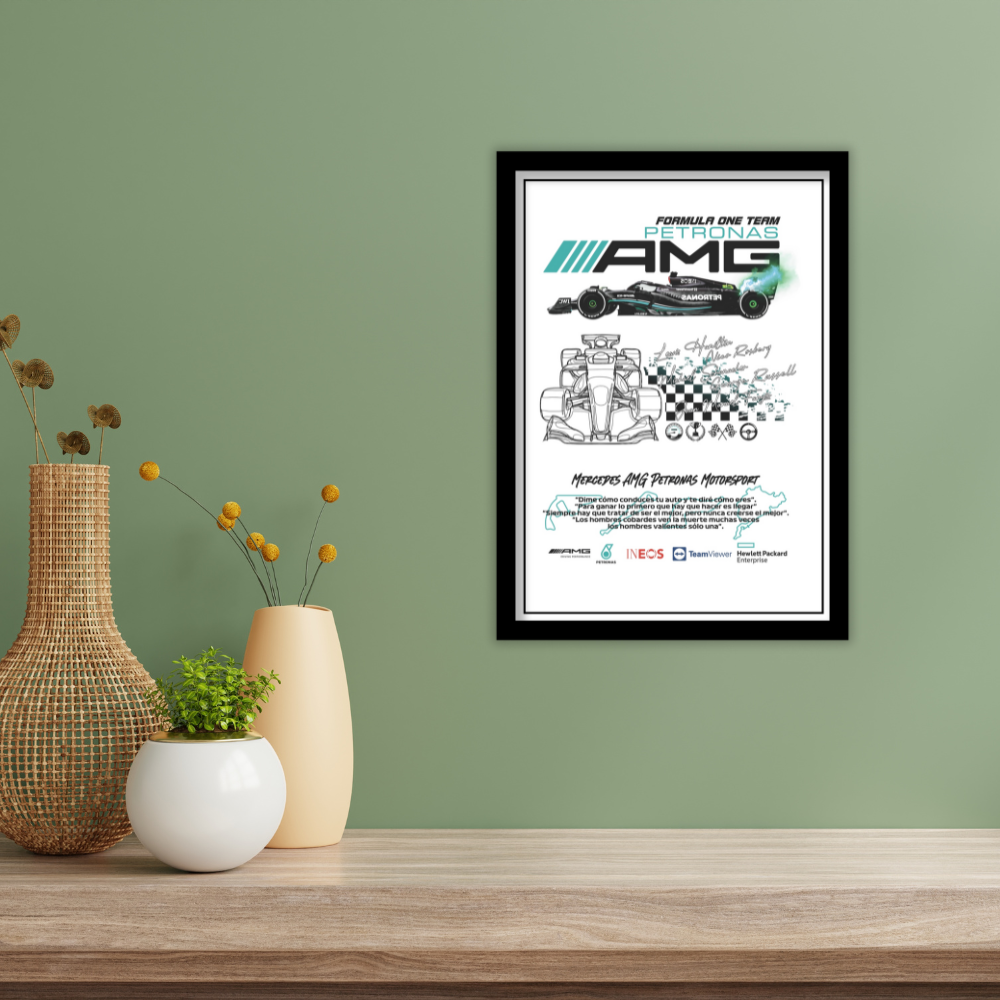 MERCEDES AMG PETRONAS MOTORSPORT - Framed Car Poster