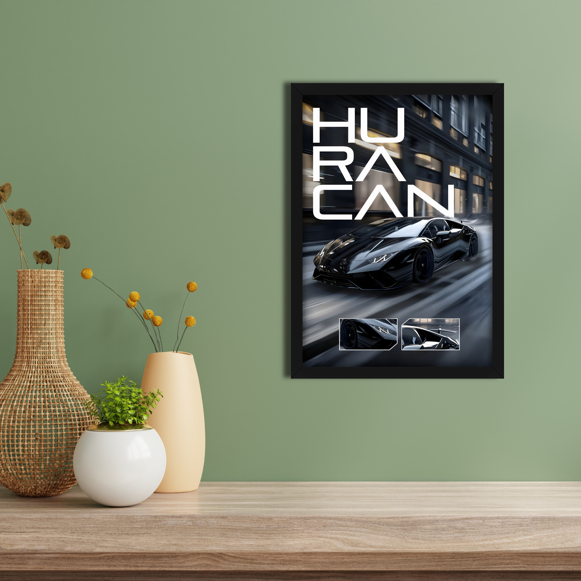 HURACAN - Framed Car Poster