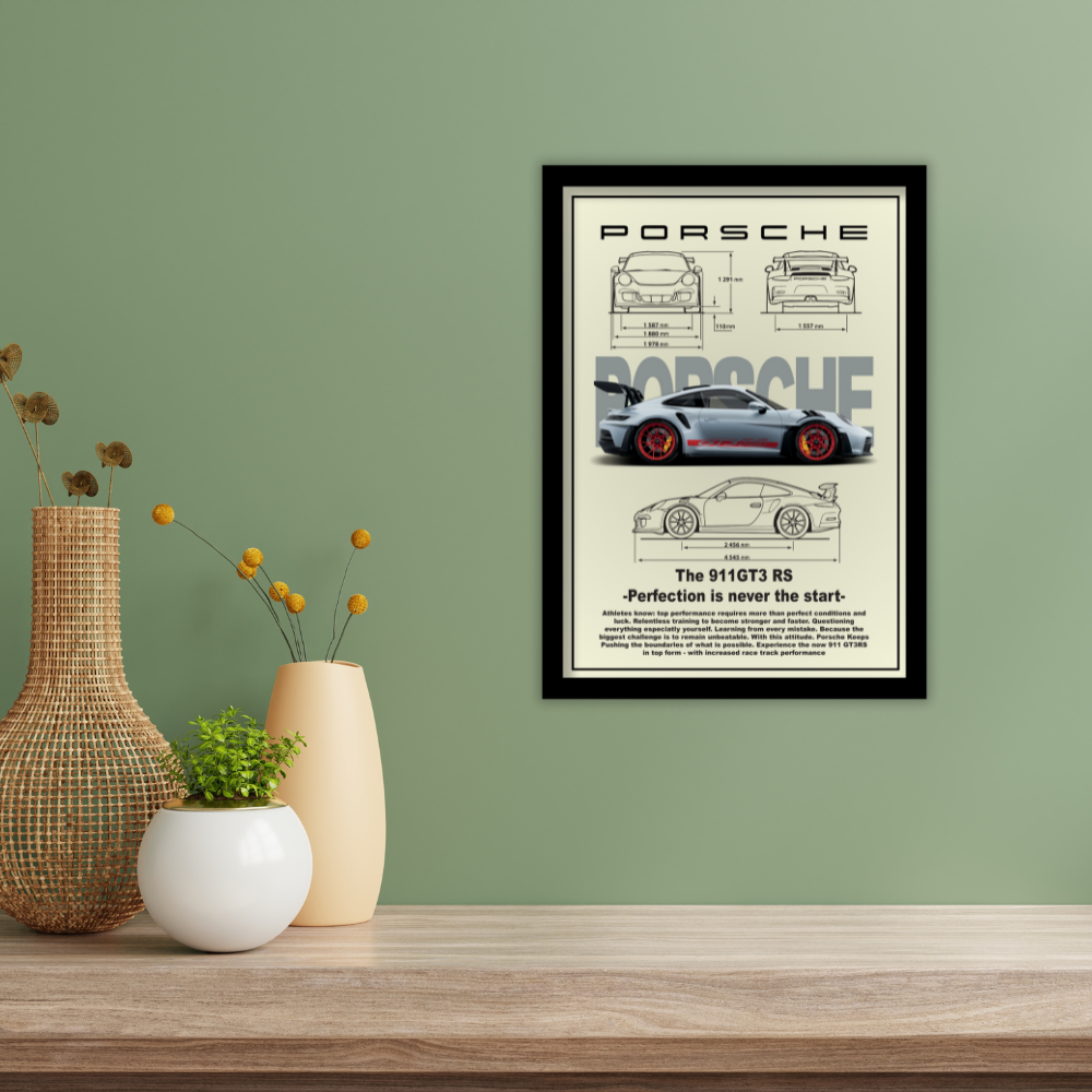 PORSCHE THE 911 GT3 RS - Framed Car Poster