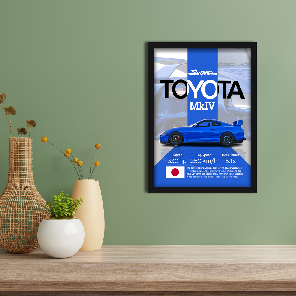 TOYOTA SUPRA MKIV - Framed Car Poster