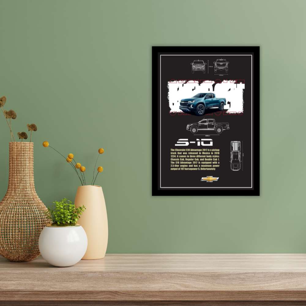 CHEVROLET S-10 ADVANTAGE 2017 - Framed Car Poster