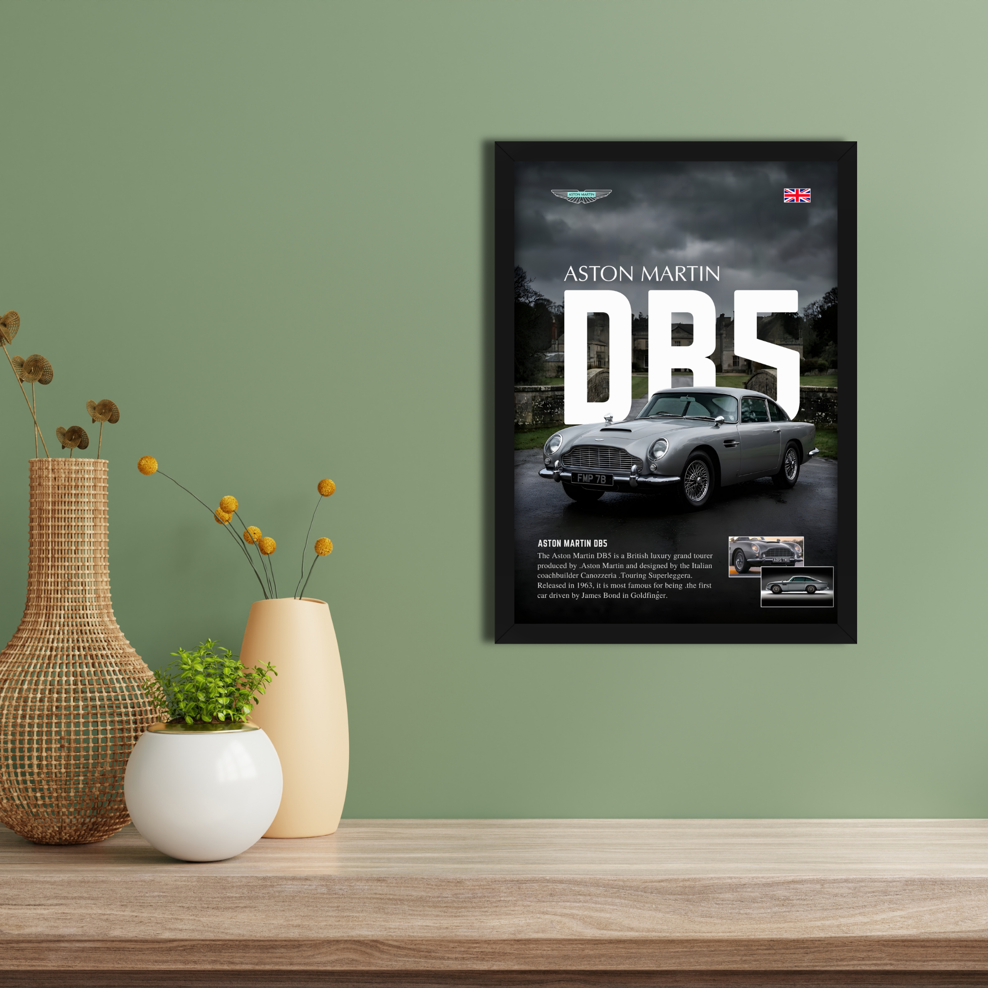 ASTON MARTIN DB5 - Framed Car Poster