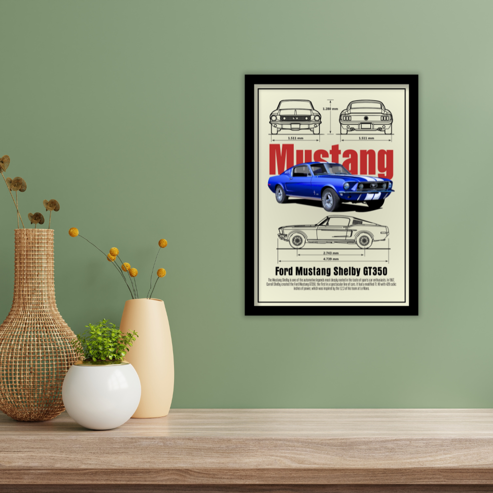 MUSTANG SHELBY GT350 - Framed Car Poster