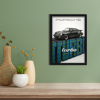 PORSCHE TURBO -1 - Framed Car Poster