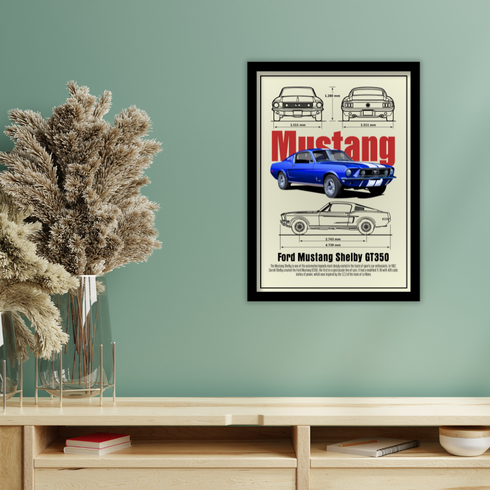 MUSTANG SHELBY GT350 - Framed Car Poster