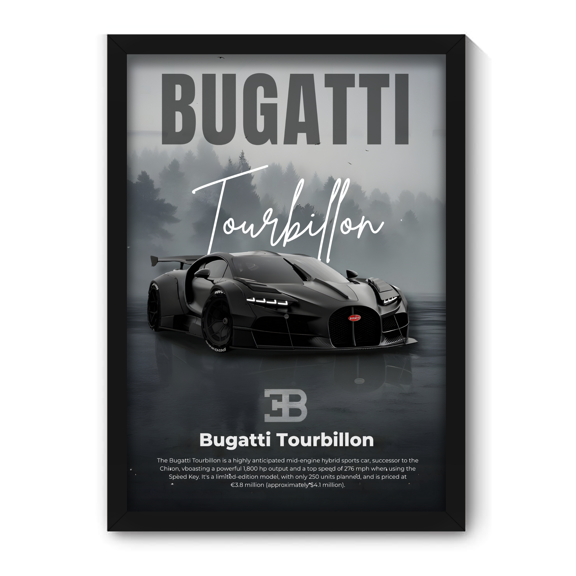 BUGATTI TOURBILLON - Framed Car Poster