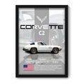 CORVETTE C2 - Framed Car Poster