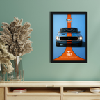 GULF RACING FORD MUSTANG - Framed Car Poster