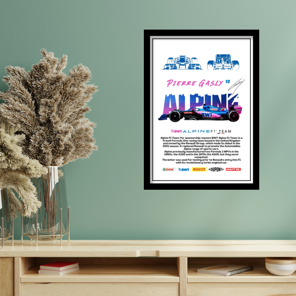 ALPINE PIERRE GASLY 10 - Framed Car Poster