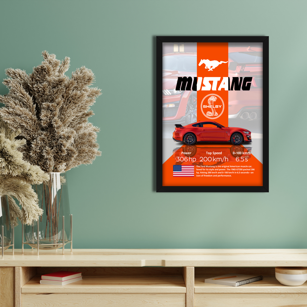 MUSTANG SHELBY - Framed Car Poster