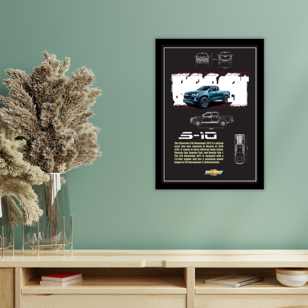 CHEVROLET S-10 ADVANTAGE 2017 - Framed Car Poster