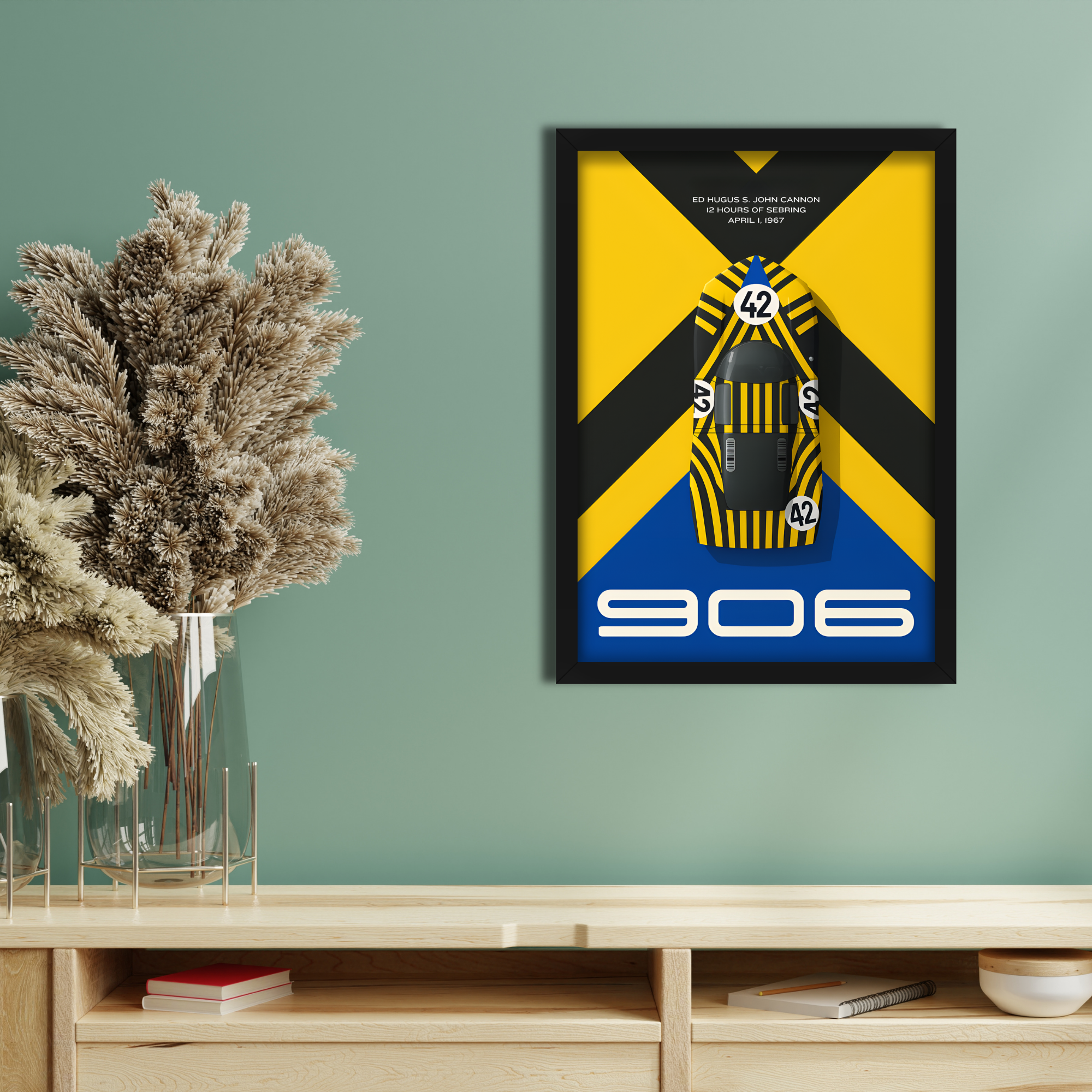 PORSCHE 906 CARRERA 6 - Framed Car Poster