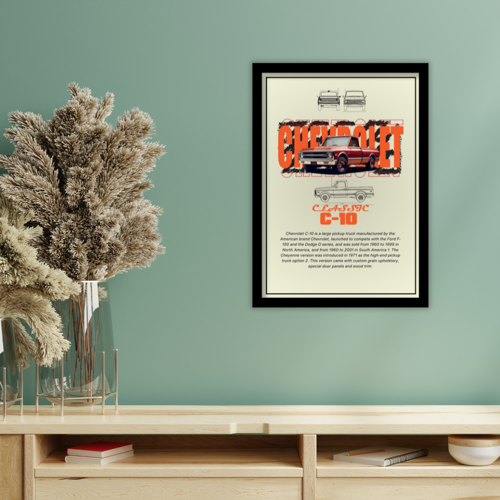 CHEVROLET CLASSIC C-10 V2 - Framed Car Poster