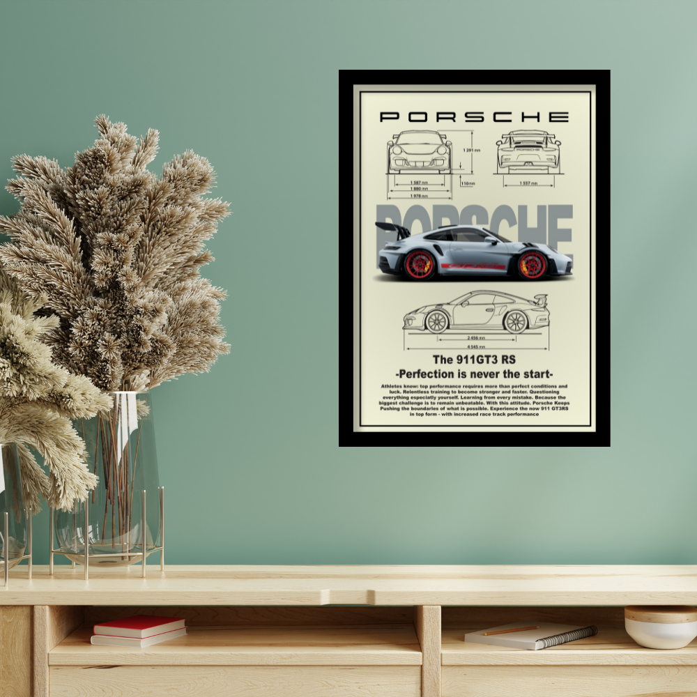 PORSCHE THE 911 GT3 RS - Framed Car Poster