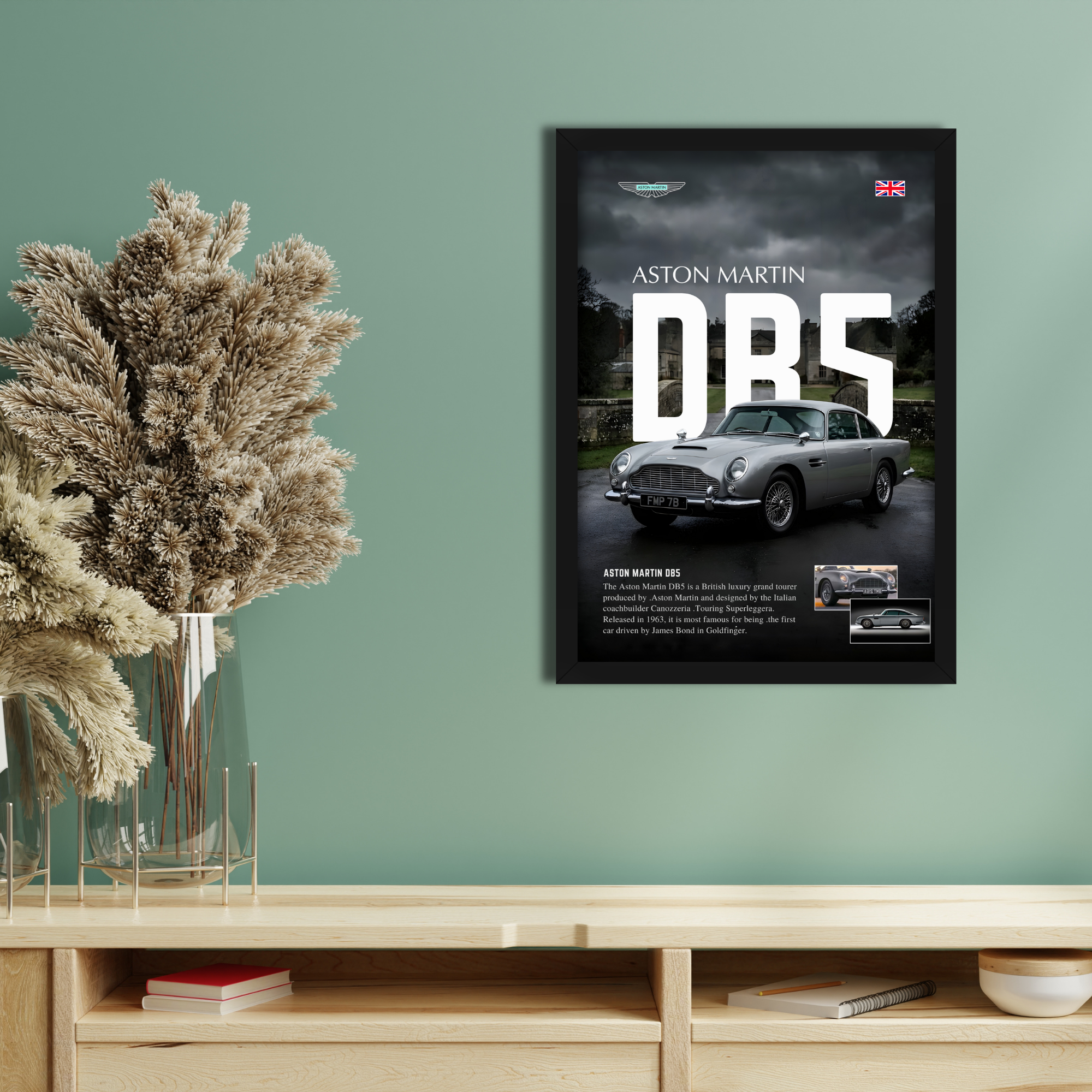 ASTON MARTIN DB5 - Framed Car Poster
