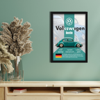 VOLKSWAGEN BEETLE - Framed Car Poster
