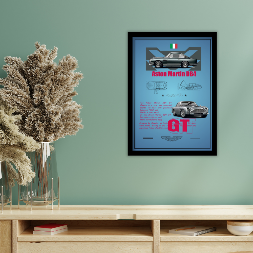 ASTON MARTIN DB4 GT - Framed Car Poster