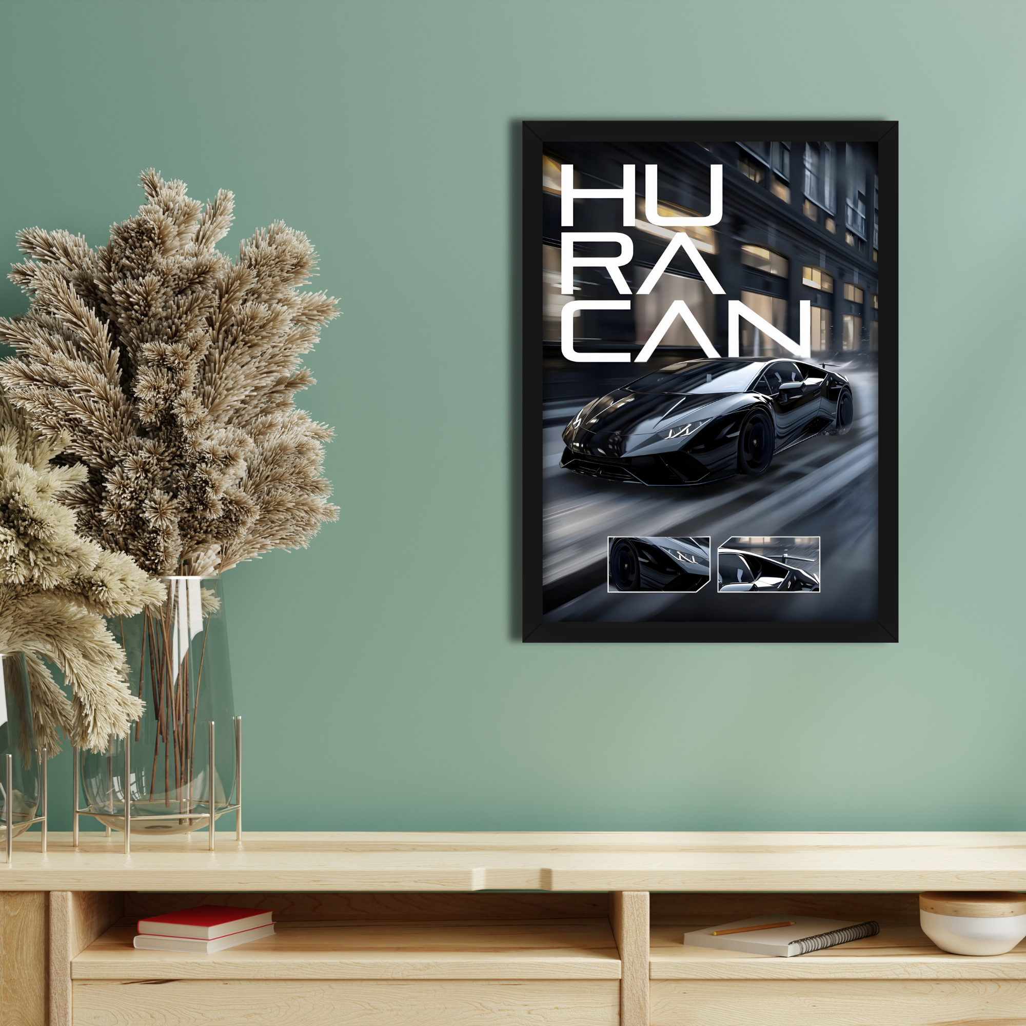 HURACAN - Framed Car Poster