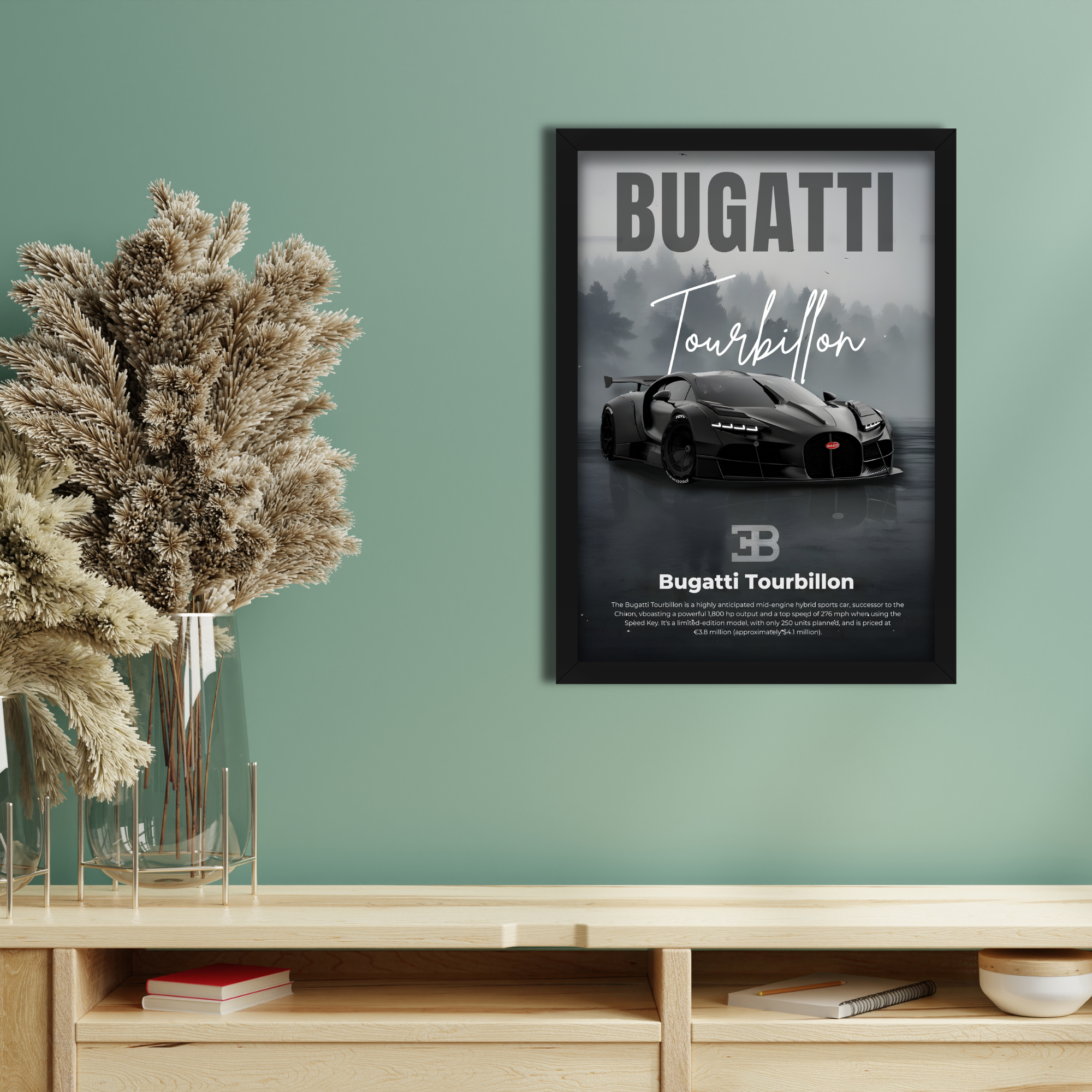 BUGATTI TOURBILLON - Framed Car Poster