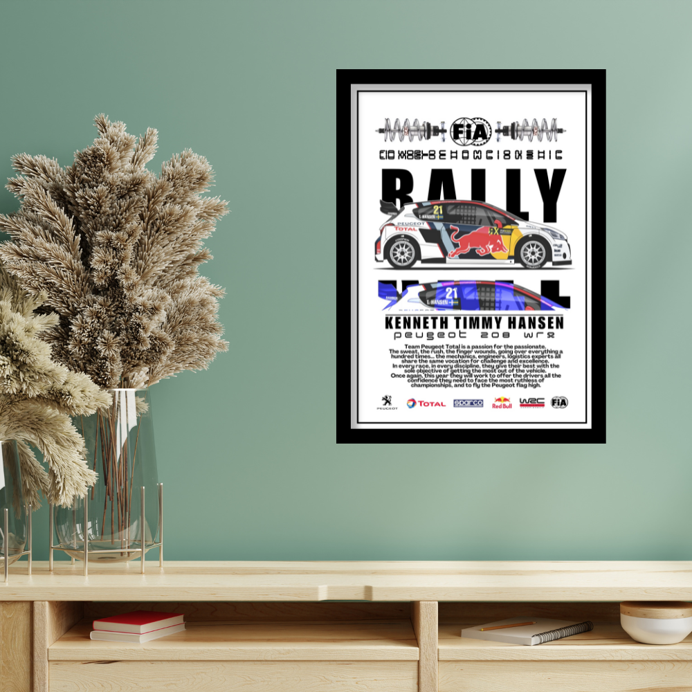 PEUGEOT 208 WR - Framed Car Poster