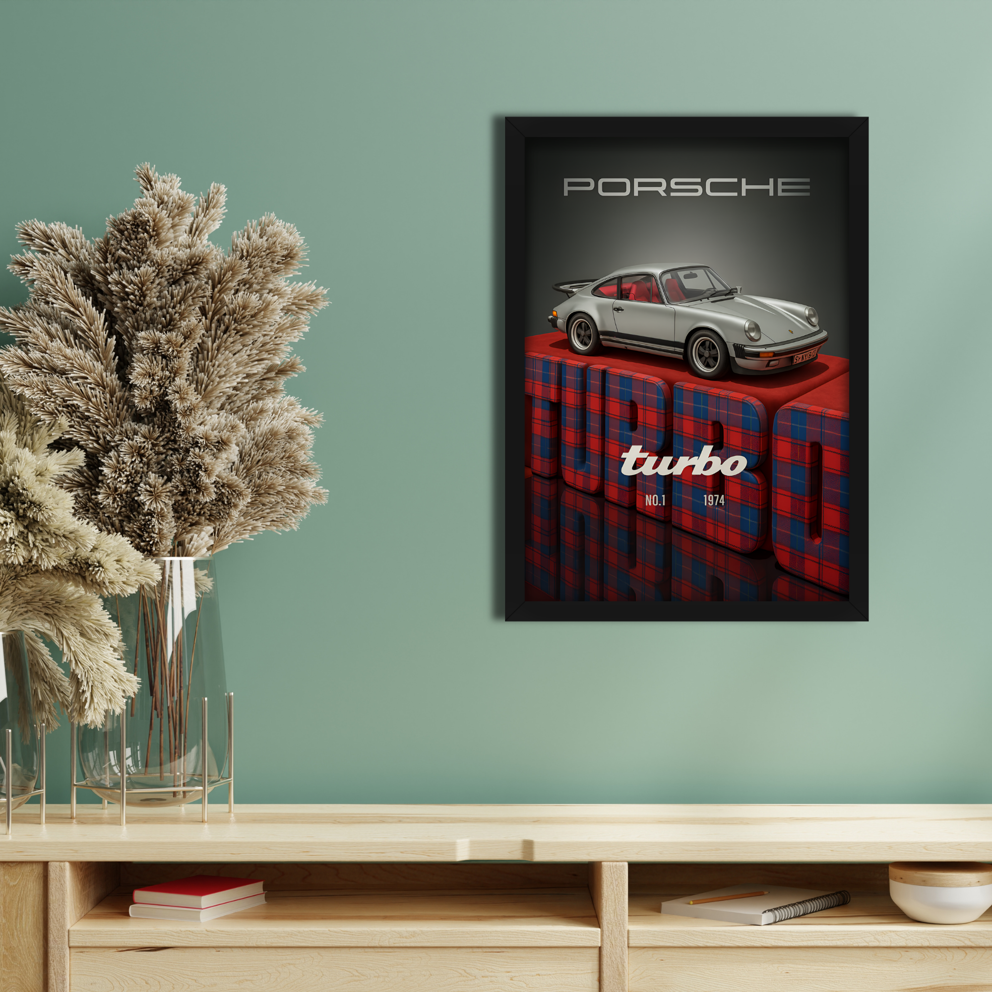 PORSCHE TURBO - Framed Car Poster