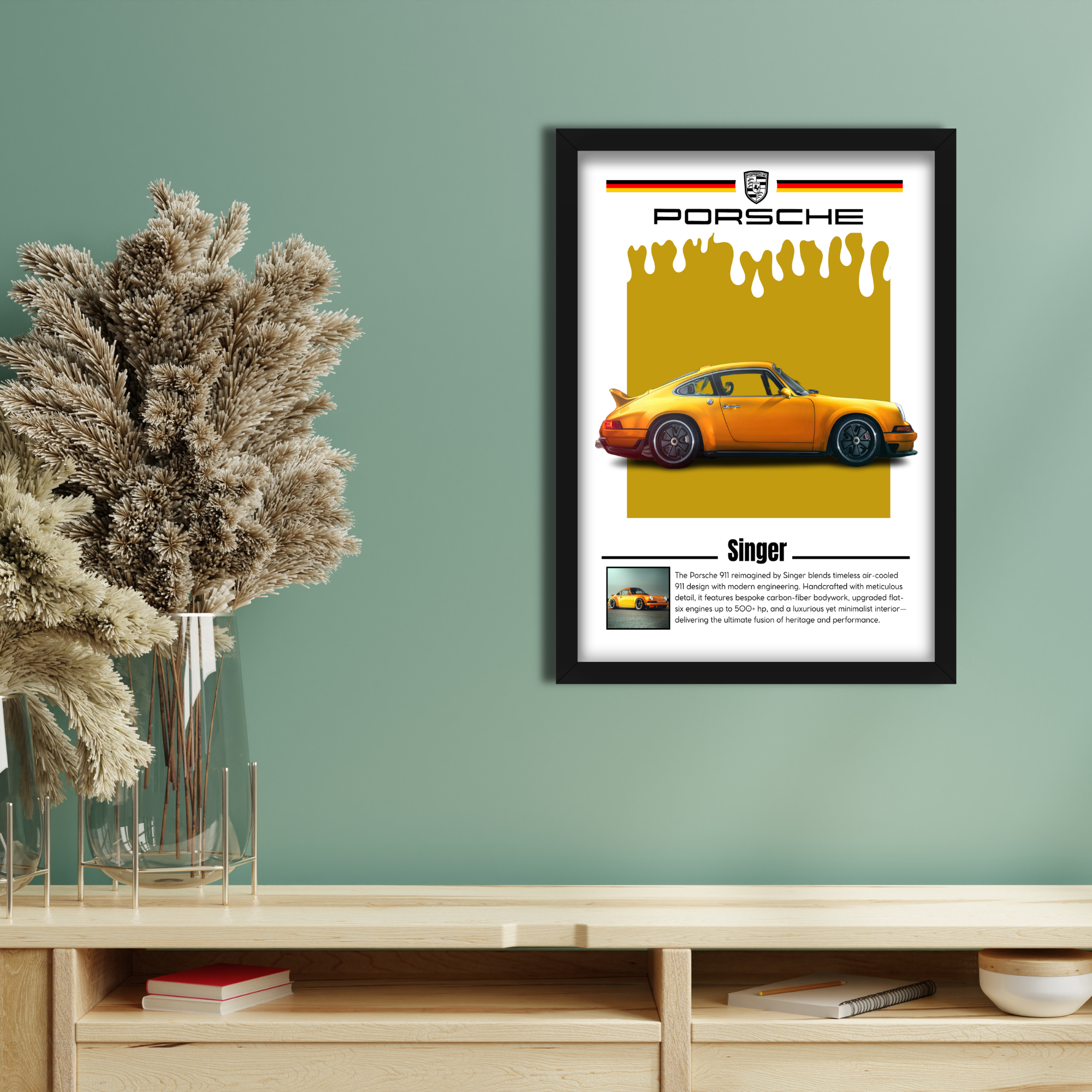 SINGER - Framed Car Poster