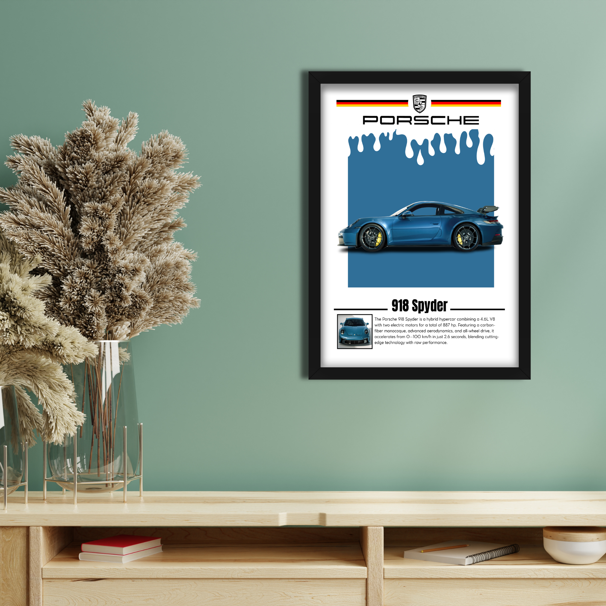 918 SPYDER - Framed Car Poster