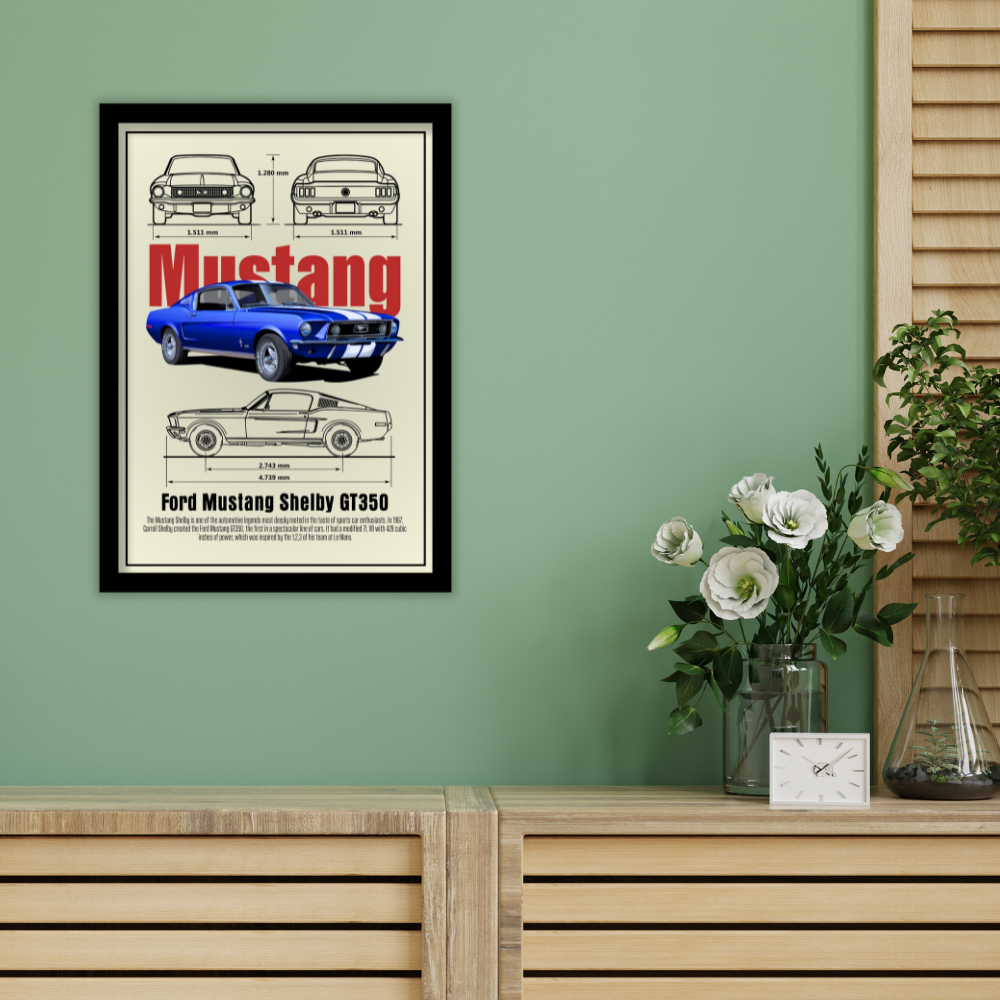 MUSTANG SHELBY GT350 - Framed Car Poster