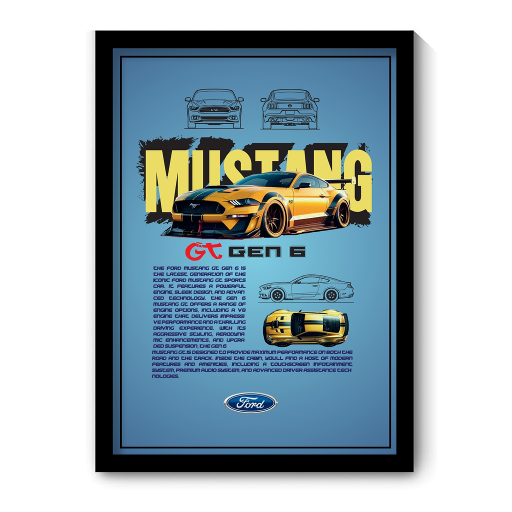 FORD MUSTANG GT GEN 6 - Framed Car Poster