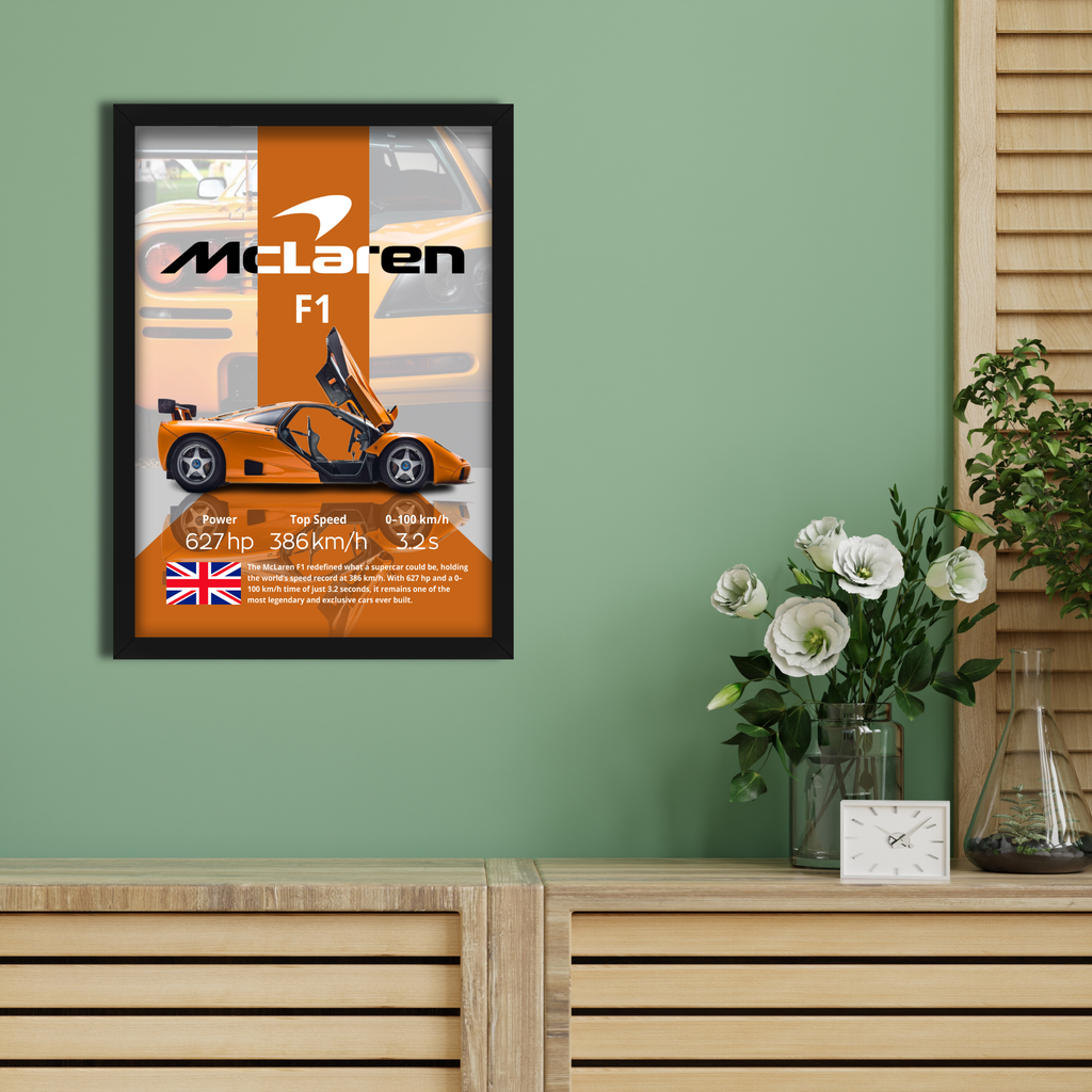 MCLAREN F1 - Framed Car Poster