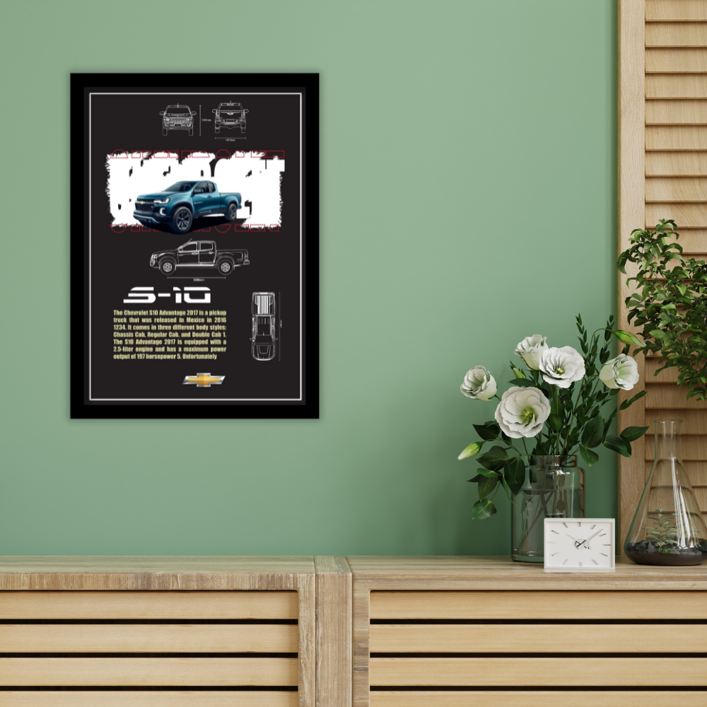 CHEVROLET S-10 ADVANTAGE 2017 - Framed Car Poster