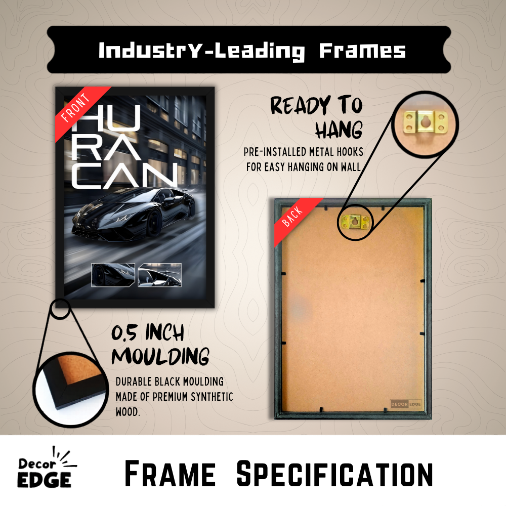 HURACAN - Framed Car Poster