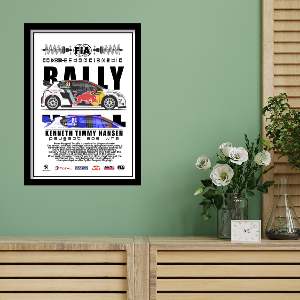 PEUGEOT 208 WR - Framed Car Poster
