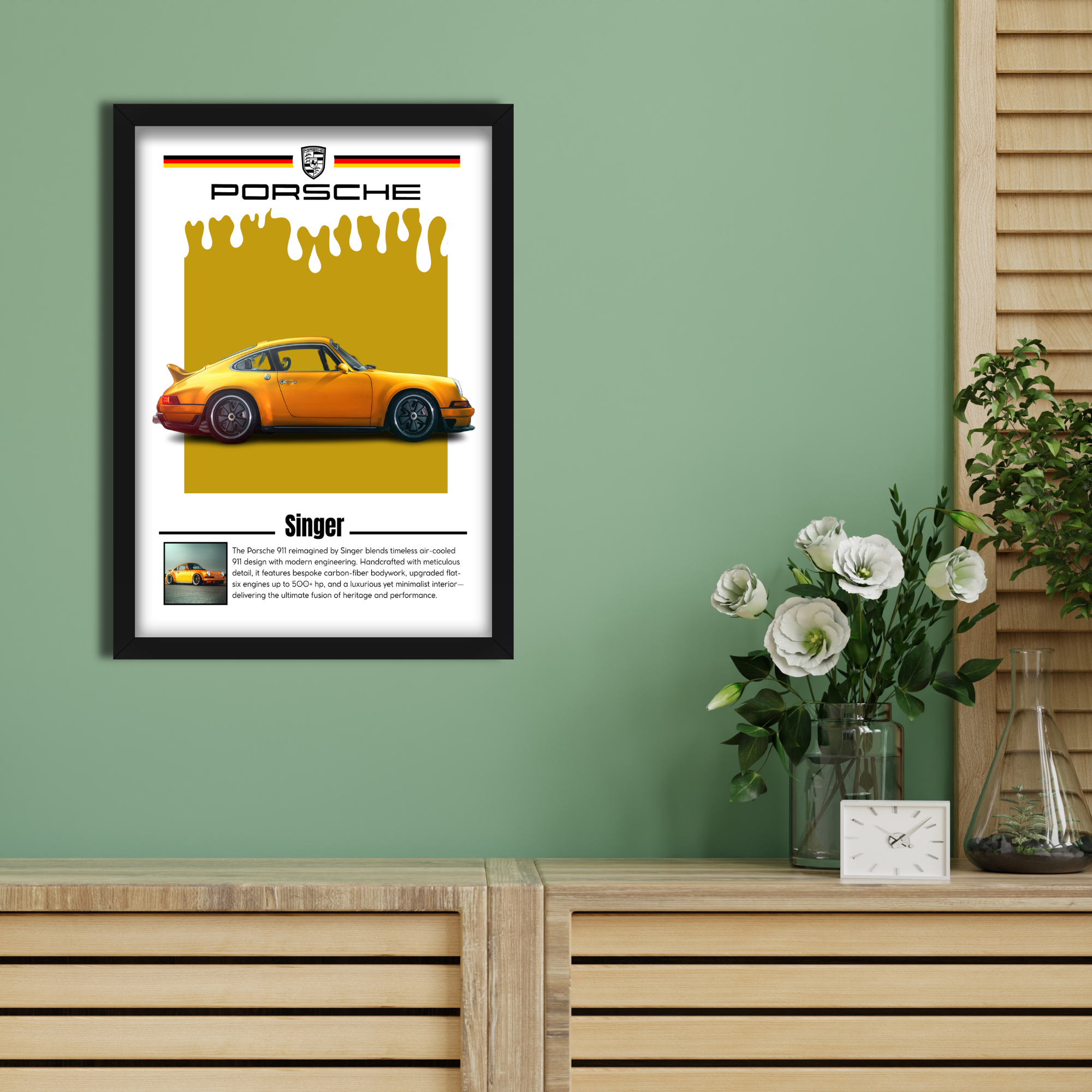 SINGER - Framed Car Poster