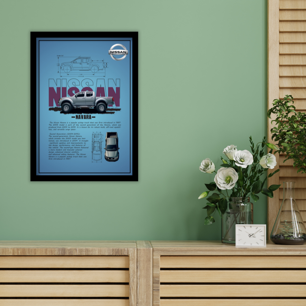 NISSAN NAVARA 2005 - Framed Car Poster