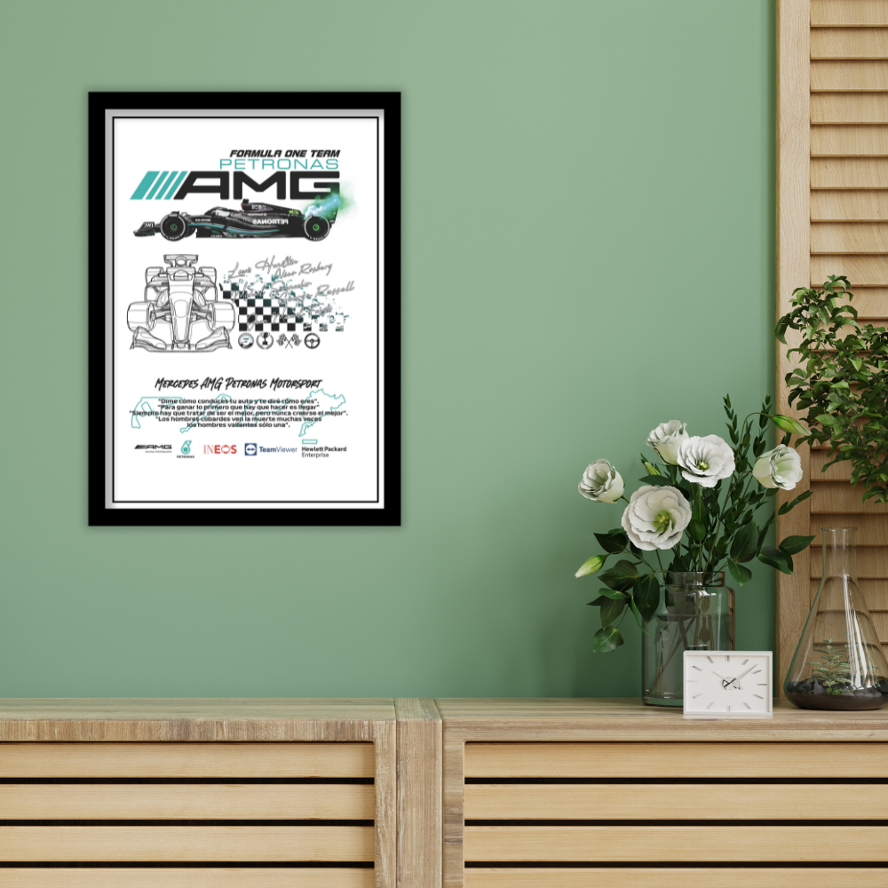 MERCEDES AMG PETRONAS MOTORSPORT - Framed Car Poster
