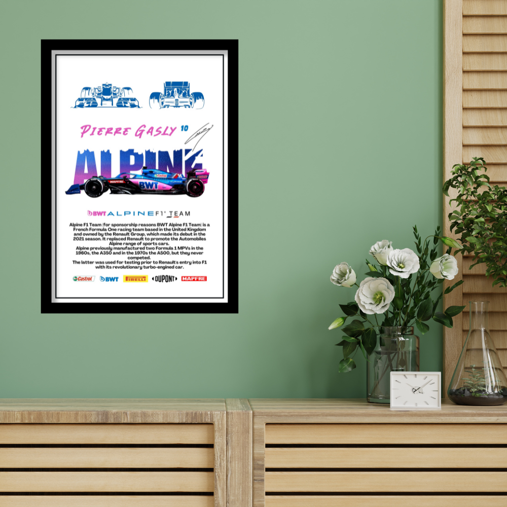 ALPINE PIERRE GASLY 10 - Framed Car Poster