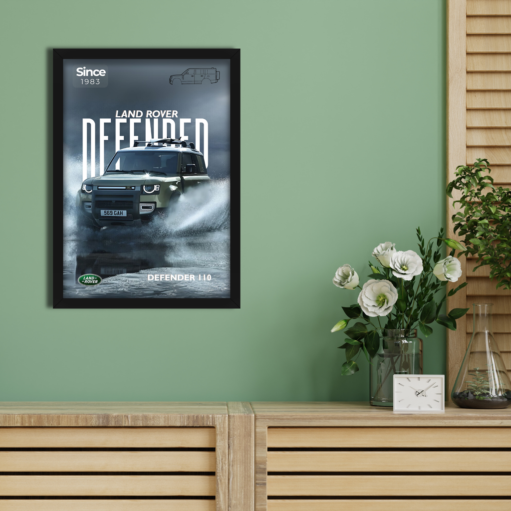 LAND ROVER DEFENDER - Framed Car Poster