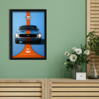 GULF RACING FORD MUSTANG - Framed Car Poster