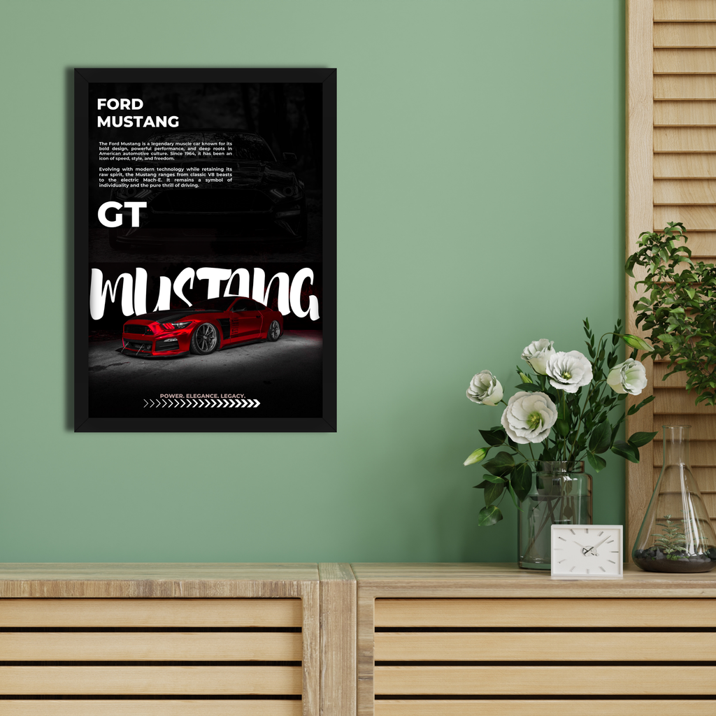 GT MUSTANG - Framed Car Poster