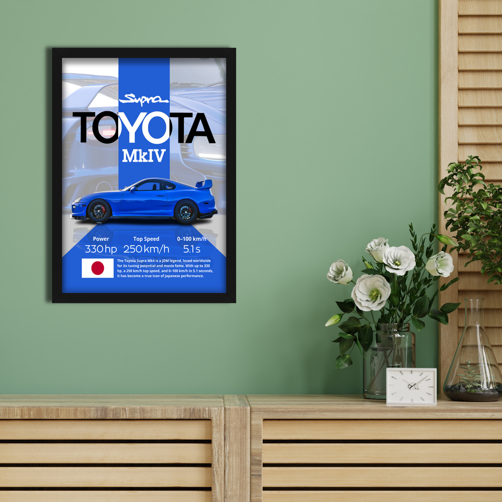 TOYOTA SUPRA MKIV - Framed Car Poster