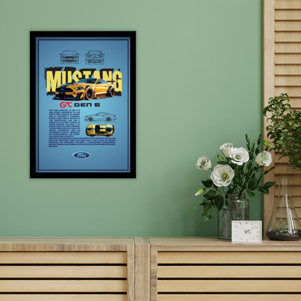 FORD MUSTANG GT GEN 6 - Framed Car Poster